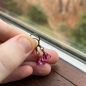 Tiny pink flower earrings